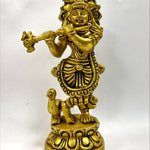 Peacock Krishna Brass Idol